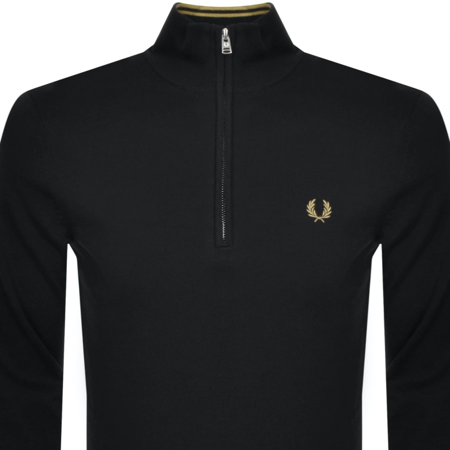 Fred Perry Classic Half Zip Jumper Black Mainline Menswear
